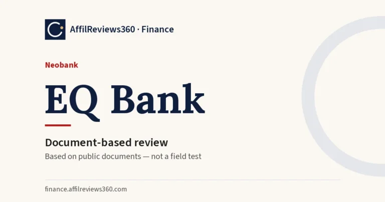 EQ Bank — neobank: document-based review by AffilReviews360