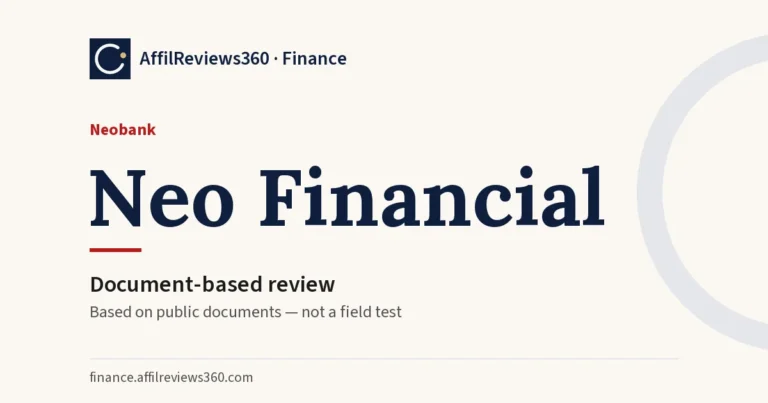 Neo Financial — neobank: document-based review by AffilReviews360