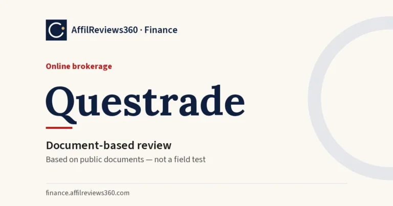 Questrade — online brokerage: document-based review by AffilReviews360