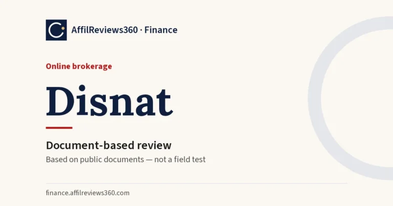 Disnat — online brokerage: document-based review by AffilReviews360