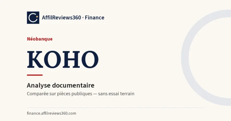 KOHO — néobanque : analyse documentaire AffilReviews360